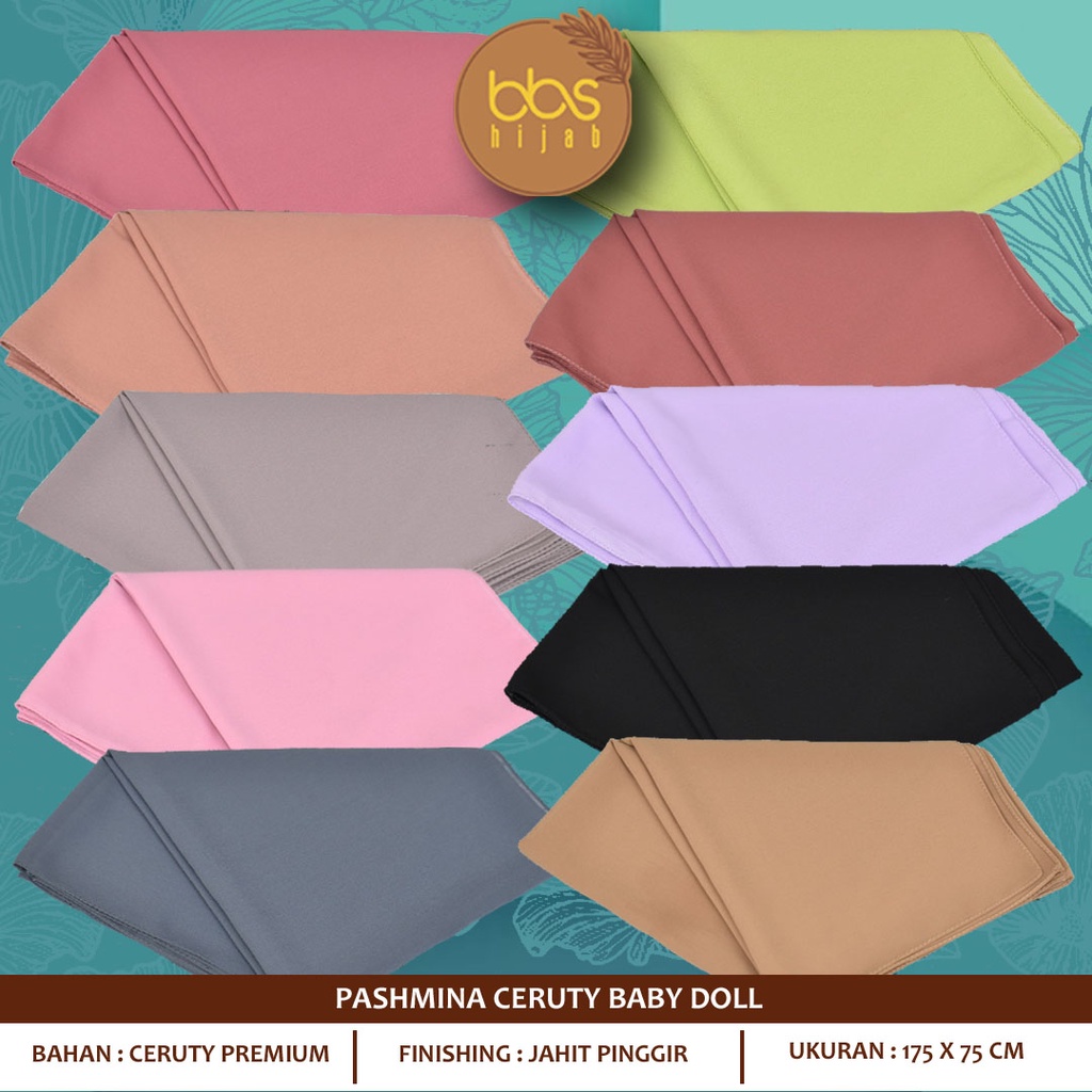 PASHMINA CERUTY BABY DOLL PREMIUM PASHMINA BABY DOLL POLOS PASHMINA CERUTY JAHIT PINGGIR PASHMINA POLOS CERUTY