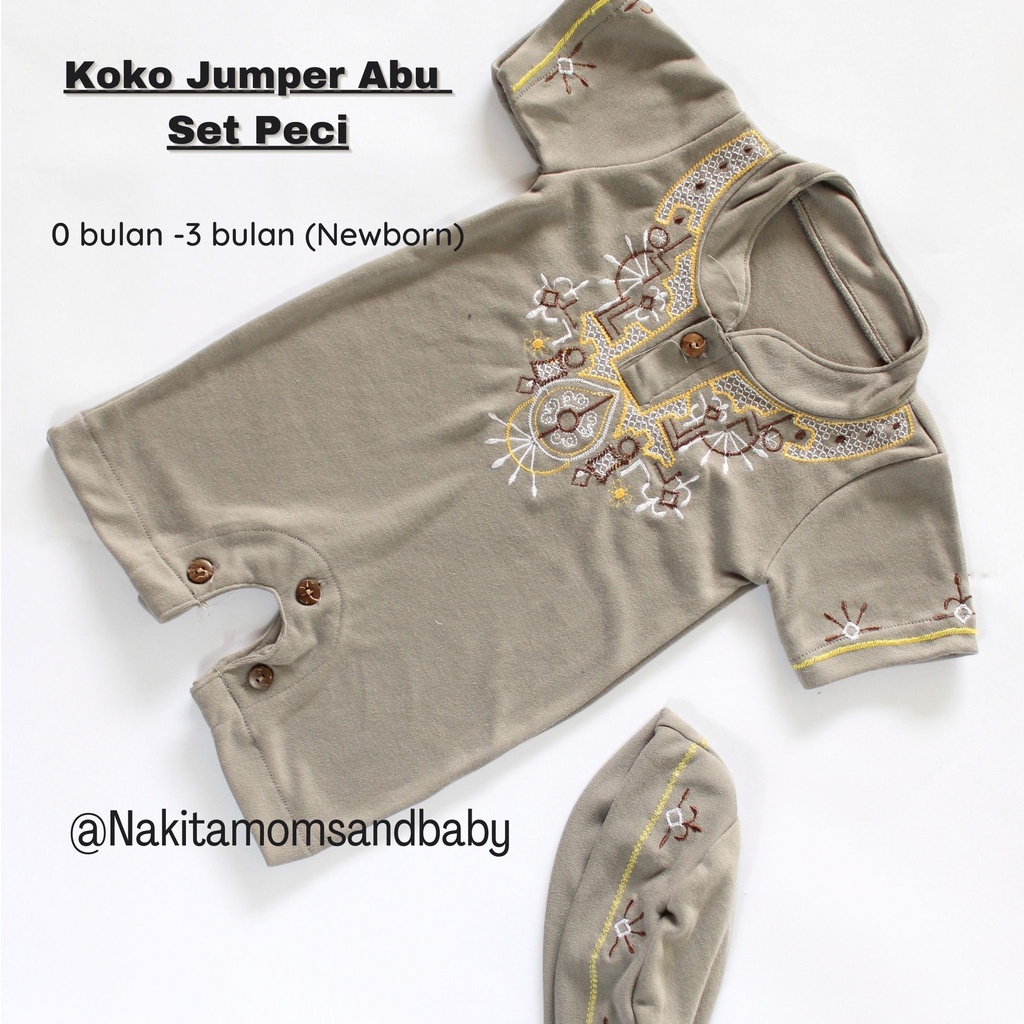 Jumper Koko Lebaran Aqiqah Baju Bayi Newborn SNI per 1set Diskon 9.9