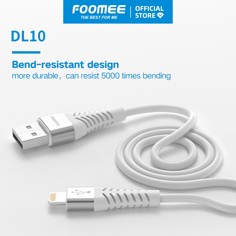 Kabel Charger  Foomee Micro (DT10) Type C (DQ10)  Lightning (DL10) Kabel Fast 2.4A FOOMEE Cable