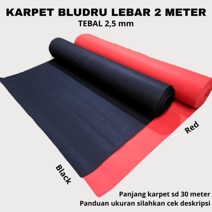 Karpet Bludru Polos Meteran Lebar 200cm, AVANZA, di jual per 1 mtr