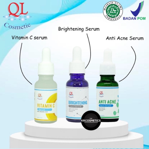 QL cosmetic face serum wajah vitamin C anti acne brightening