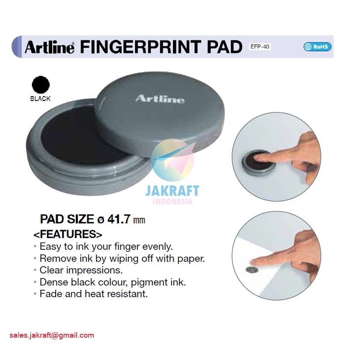 

Terlaris Bak Cap Jempol Notaris Artline Fingerprint Pad Efp-40 Stempel Jari