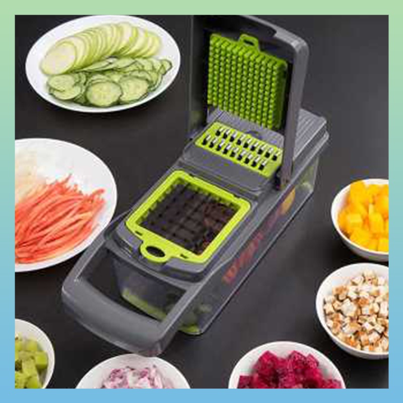 (BERKUALITAS) Parutan Serbaguna Penampung Slicer Draining Bracket 12 in 1 / parut buah sayur bumbu d