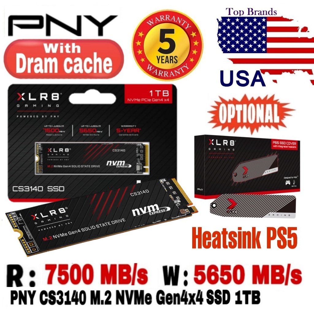 PNY NVME SSD 1TB CS3140 M.2 PCIE GEN4X4