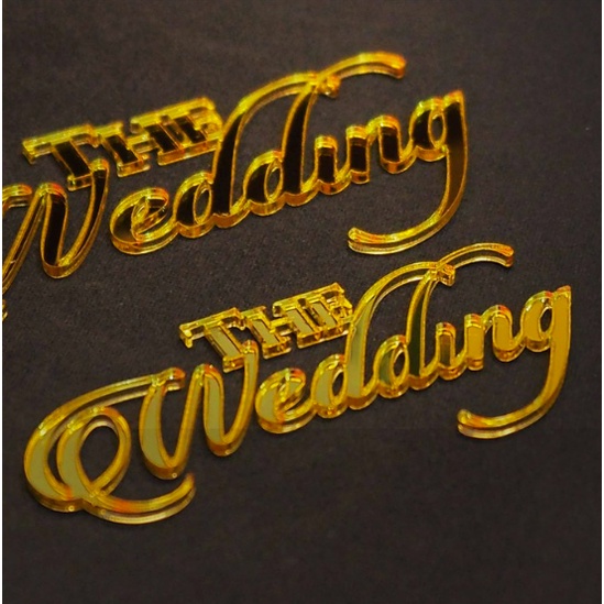 Tulisan The Wedding Mirror Gold Tulisan Latin TheWedding Warna Emas