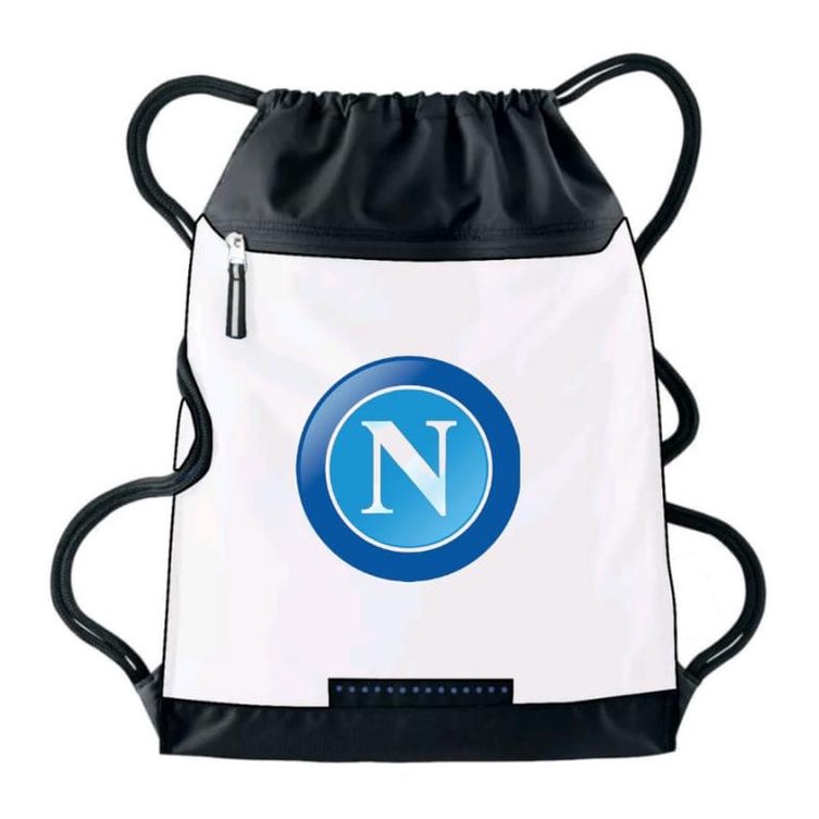 Tas Serut pria stringbag selempang olahraga Logo Napoli | Liga Italia | tas travel serut Waterproof resleting