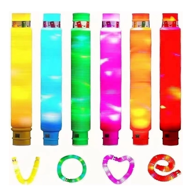 [COD] Light Up Pop Tubes Pipes Lampu Stick Pipa Selang Fidget Toy Led - WARNA RANDOM