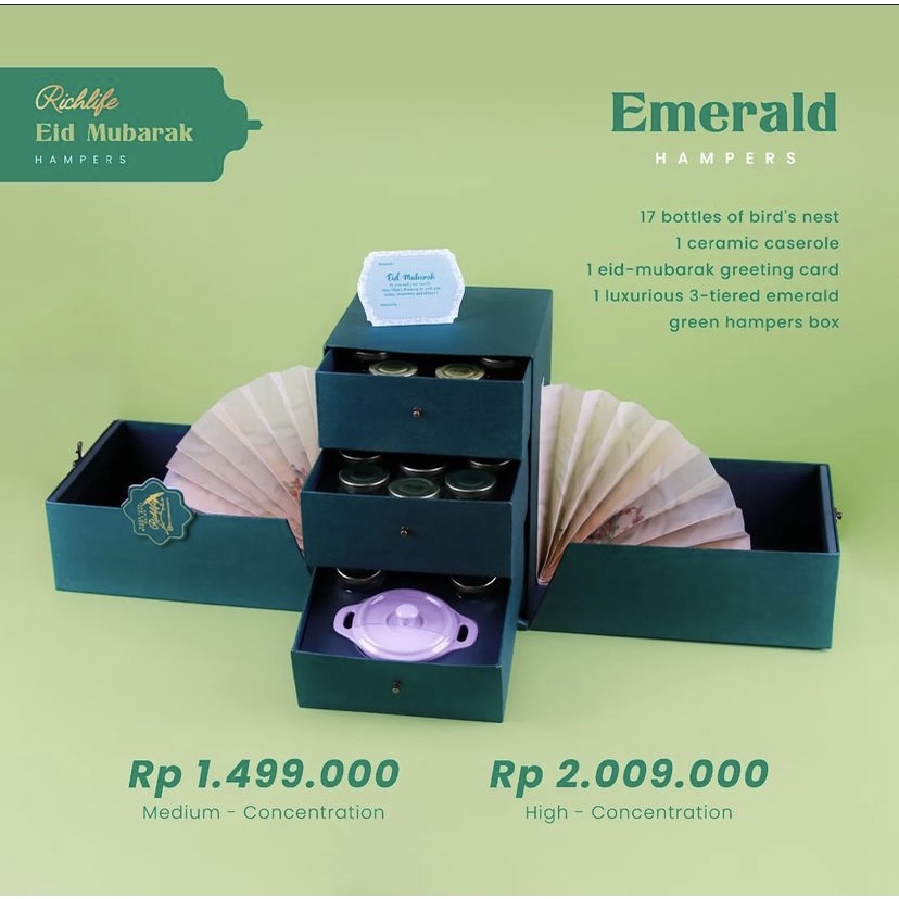 

EMERALD BIRDNEST HAMPERS- GIFTBOX BIRTHDAY GET WELL SOON SARANG BURUNG WALET SOUVENIR BIRDNEST