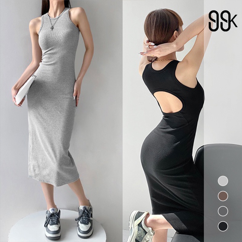 [Premium] Back Open Tight Long Dress 7104 S/M/L