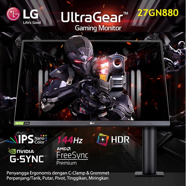 Monitor IPS GAMING 144HZ G-SYNC LG 27GN880