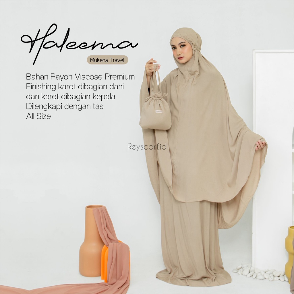 [[PART 2]] Mukena Dewasa Polos Haleema By Reyscarf.id - Bahan Rayon TWILL Premium - Mukena Travel Dewasa Jumbo Adem Halus Nyaman Dipakai - Bisa Cod