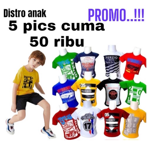 Kaos anak premium/baju distro anak/atasan anak terbaru/kaos murah/baju anak lengan pendek usia 6 bulan -10 tahun