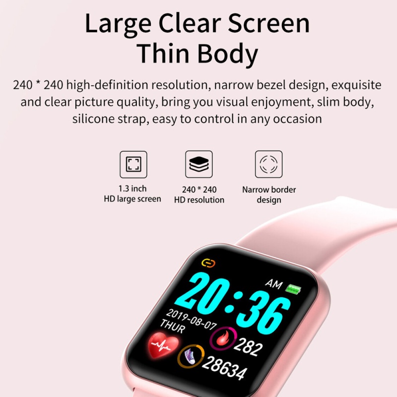 [BISA  COD ] WTW SmartWatch Y68 Sport Tahan Air Smart Bluetooth Watch Heart Rate Gelang Pedometer Pelacak Kebugaran