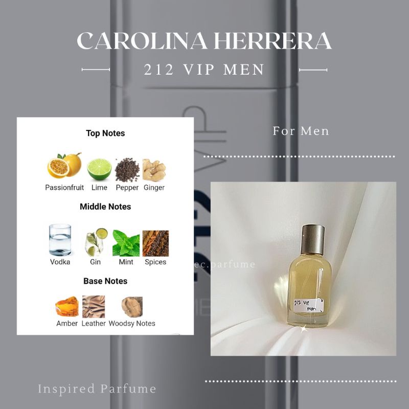 [25Dec] Inspired Parfume 212 VIP MEN Parfume Pria Parfume Refill Tahan Lama