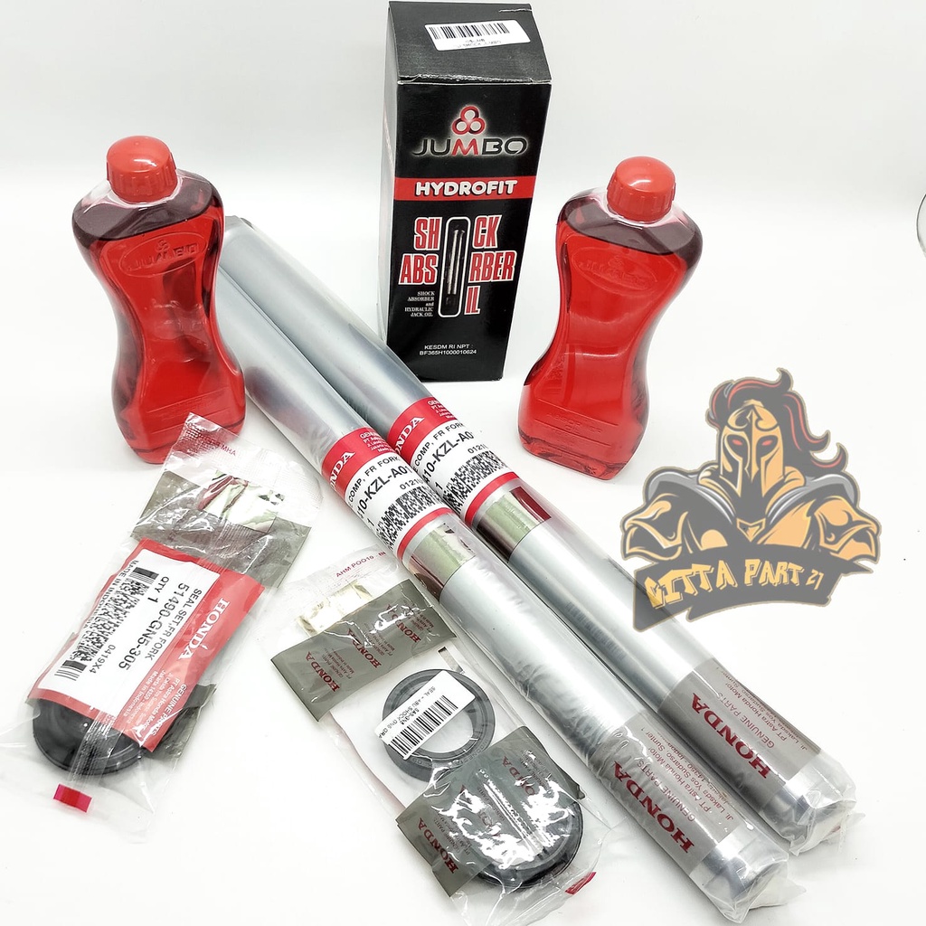 AS SHOCK DEPAN SET HONDA AHM KZL 100% ASLI ORIGINAL HONDA AHM SEAL SHOCK OLI SHOCK BEAT FI BEAT ESP VARIO 110 FI VARIO 125 OLD VARIO 125 LED VARIO 150 LED SCOOPY FI SPACY FI SHOK SOK SKOK SOK