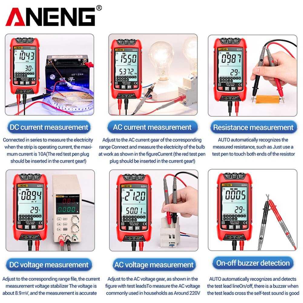 ANENG Digital Multimeter Multitester Voltage Tester - SZ01 - Red