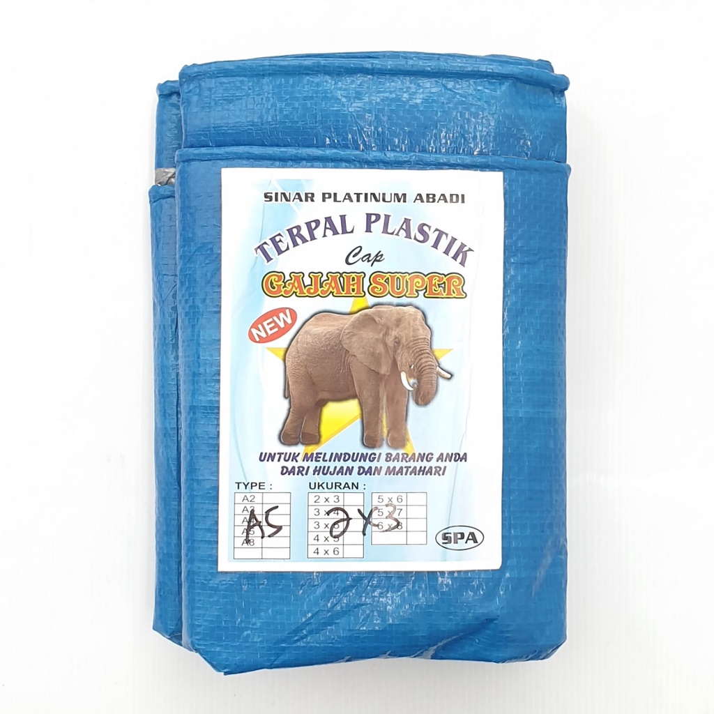 Gajah Super 100% A5 2x3 2x4 Meter Biru Muda Silver Terpal Plastik Bagus Awet Dan Murah