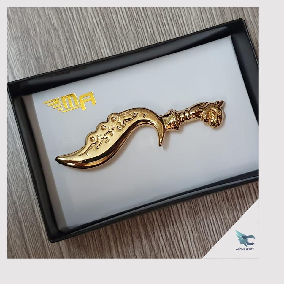 Diskon Gembira PIN KUJANG GOLD pin kujang polos emas pin kujang motif pin kujang aksesoris jawa bara