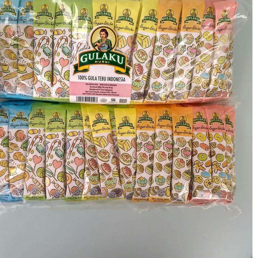 

☚ Tk Kelapa Dua - Gulaku Sticks / Gula Stik 250 sachet @ 8 gr (ed Feb 2024) ❁