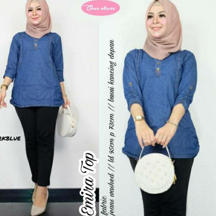 [ART. 956 Cod Baju Atasan Tunik Blus Jeans Wanita Remaja / Atasan Wanita Terbaru 2022 blouse Lepis