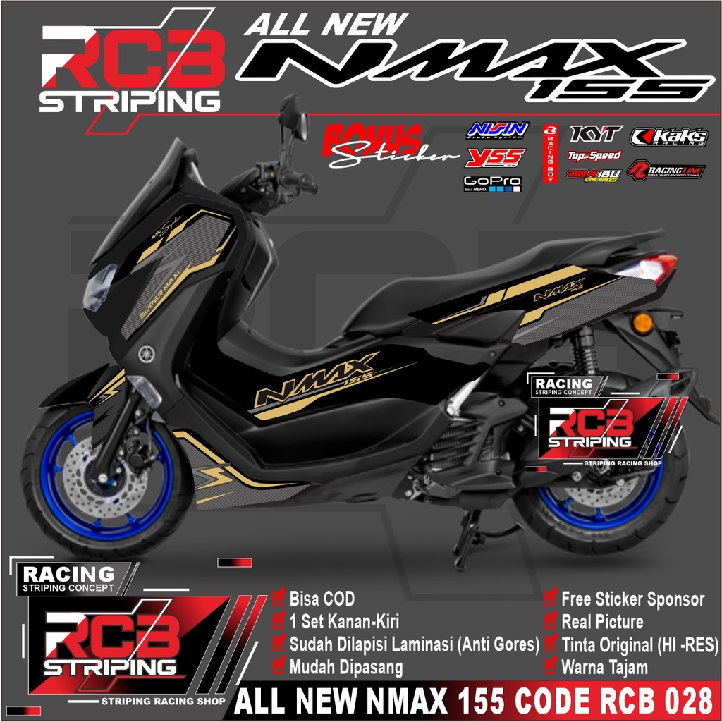 STICKER NMAX 155 NEW 2023 NMAX BARU 2020 2021 2022 2023 MOTIF MINIMALIS. CODE RCB 028