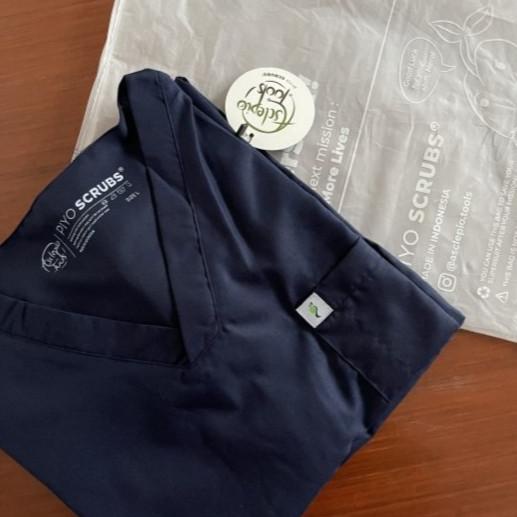 DISKON PIYO Scrubs Daily Suit Blue / Baju Jaga / Scrub / Baju Dokter MURAH