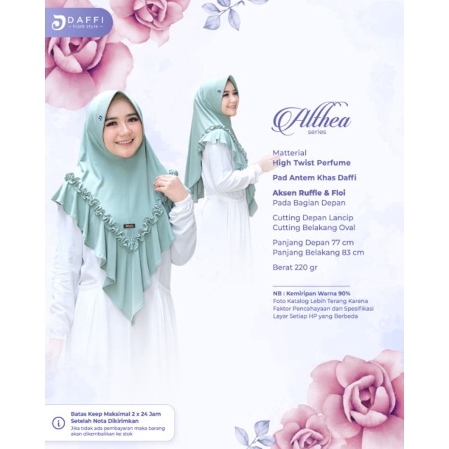 Hijab Daffi Althea Series hijab instan jilbab instan kekinian berkualitas ORI Daffi