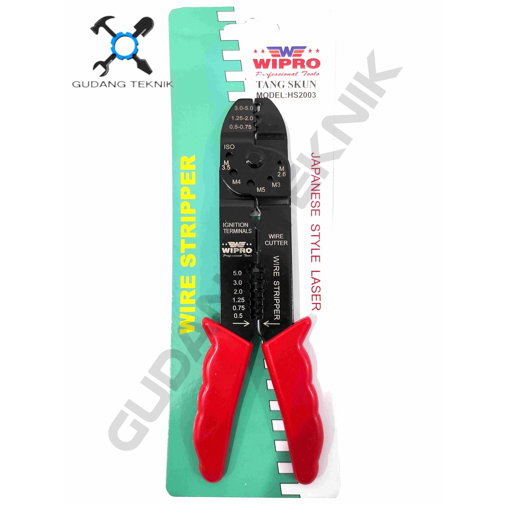 Tang Skun Kabel MANUAL HS-2003 WIPRO / Tang Press Kabel Skun Krimping HS 2003 - Rachet Crimping Pliers HS-2003 WIPRO