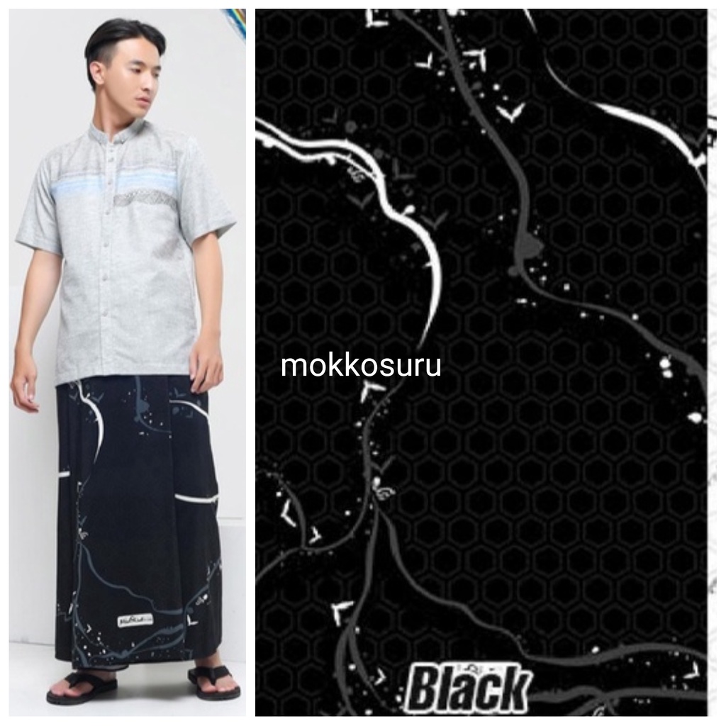 Sarung esam black - sarung hitam rabbani - sarung rabbani palestine styles - sarung rabbani hitam po