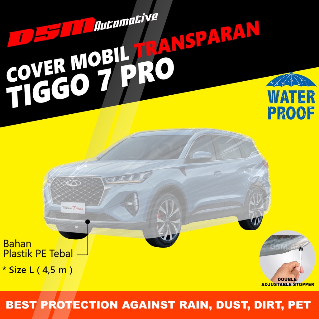 Cover Mobil Chery Tiggo 7 - 8 Pro Transparan / Plastik Tebal Waterproof Outdoor Indoor