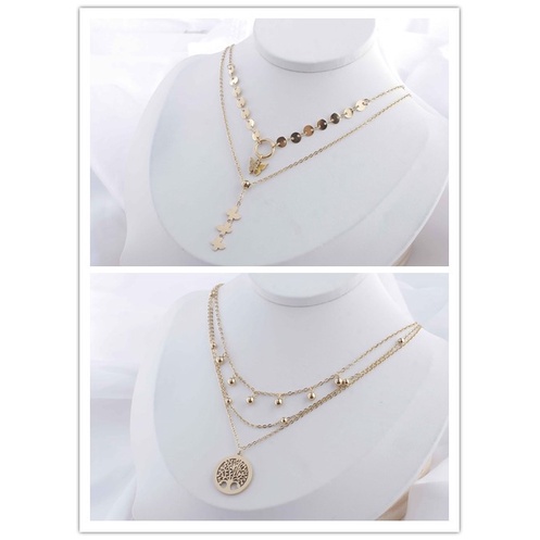 Kalung Titanium 2Rantai Anti Karat Perhiasan Fashion 8839/282