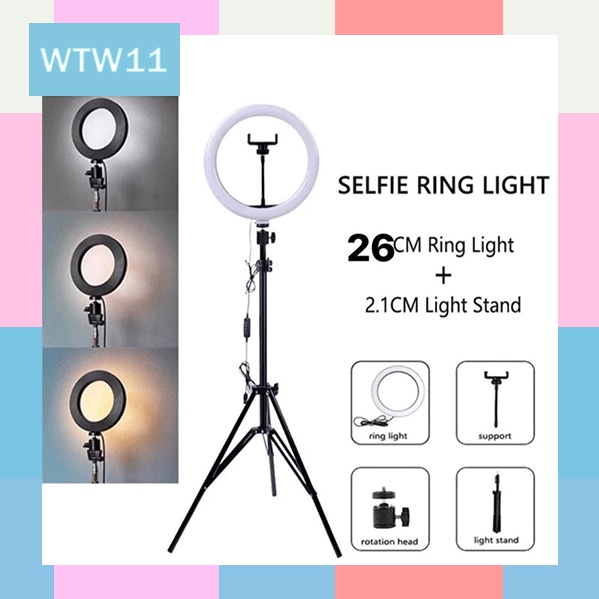 Ring Light Tripod 33 cm Paket Komplit vloger make up live