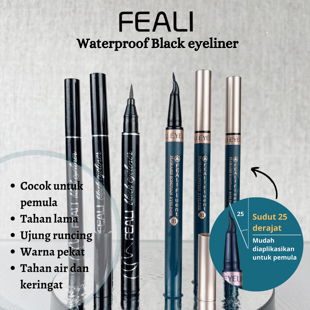 FEALI Eyeliner Waterproof Liquid - Duo Eyeliner Wing With Stamp 2in1