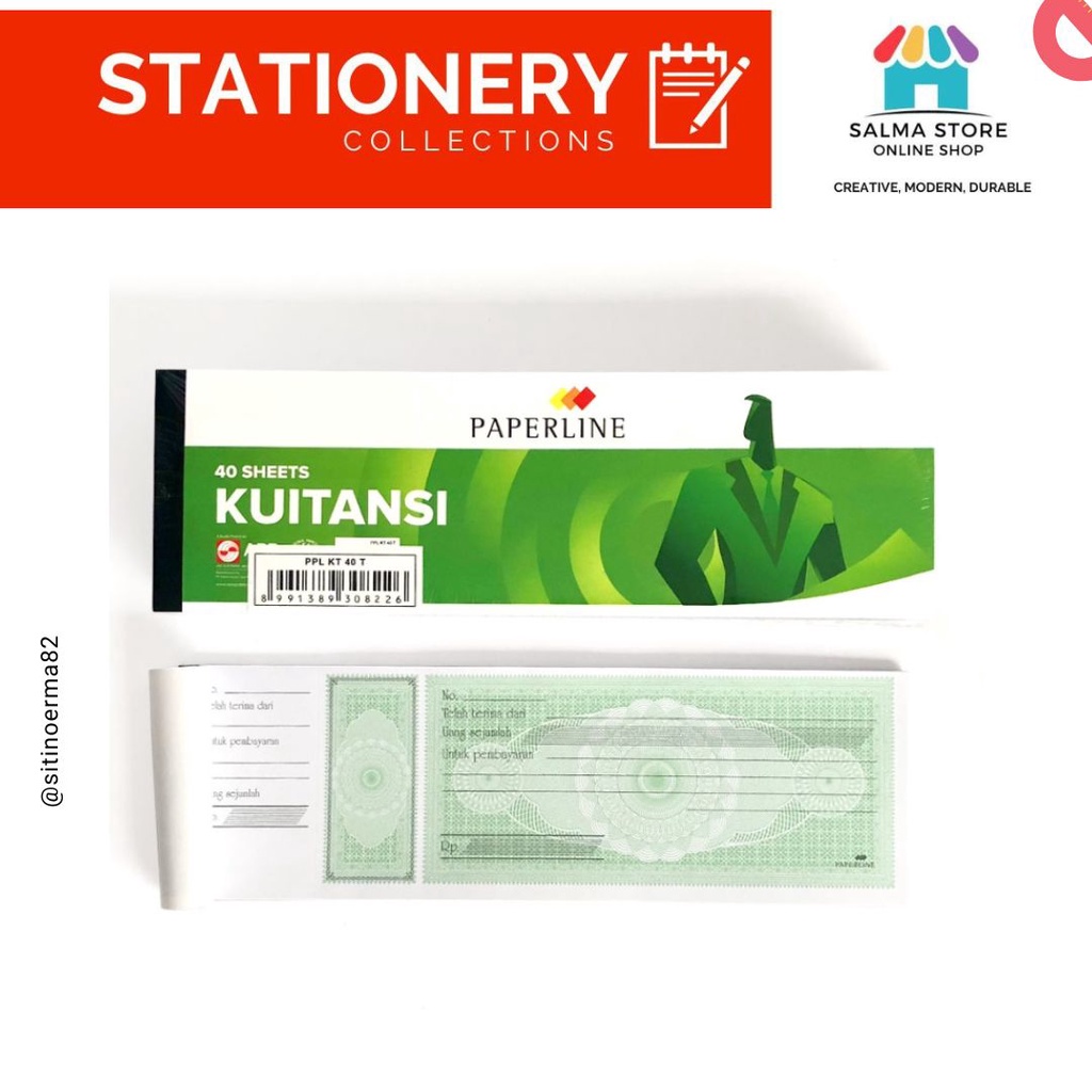 

Kwitansi / Kuitansi Paperline Sedang (KT 40 T) isi 40 Lembar