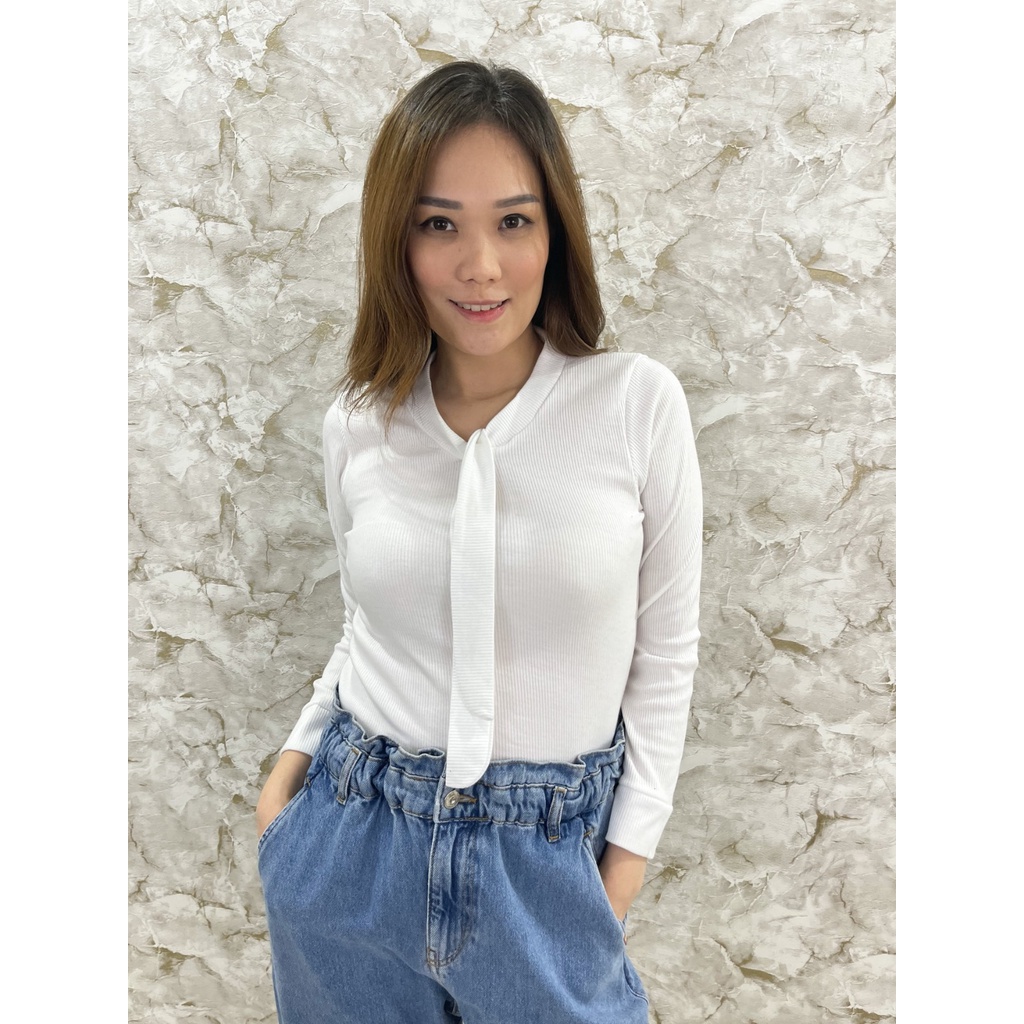 MODAVIE - ACELLA CROPTOP Longsleeve Baju Atasan Lengan panjang Knit Top