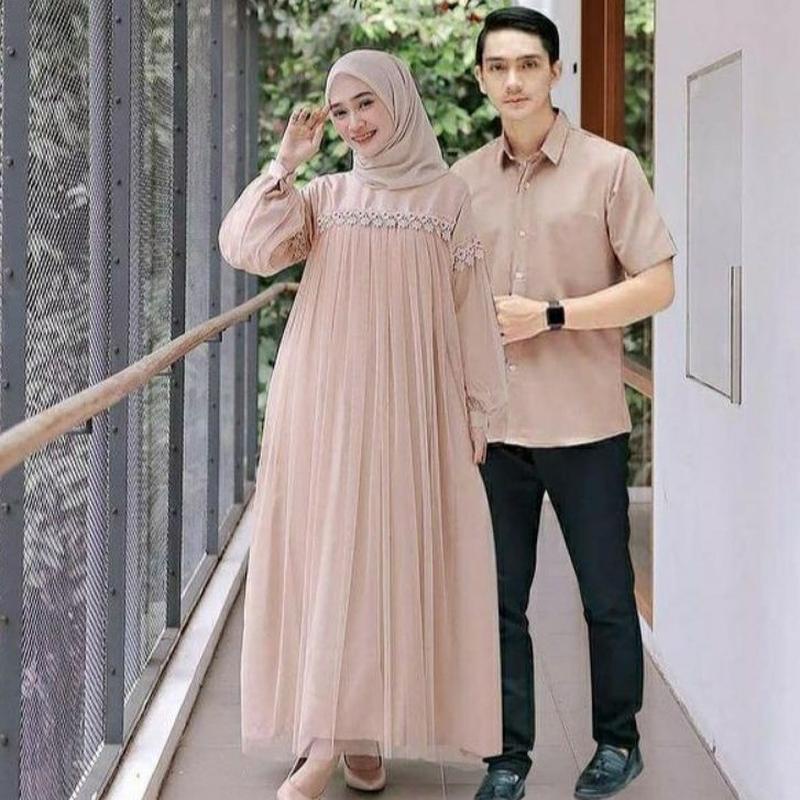 Gsmis Remaja Capel Syari Cople Baju Pasangan Suami Istri Couple Sarimbit Keluarga Busana Muslim Kape