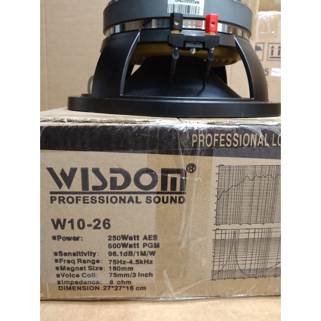 Komponen Speaker 10 Inch WISDOM W10-26 / W1026 Original