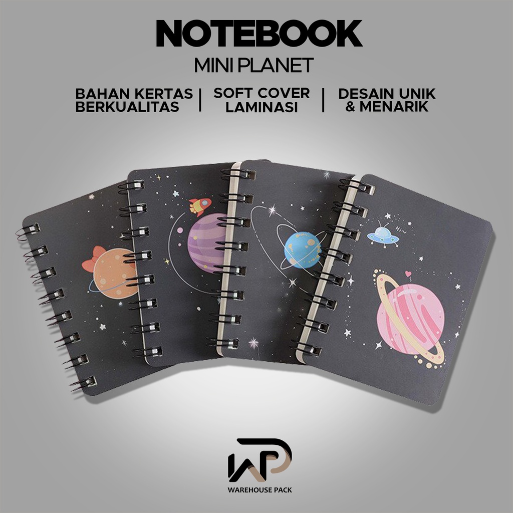 Notebook Mini Planet | Notebook Ring Motif Planet | Buku Tulis Ring | Mini Notebook Ring Motif Planet