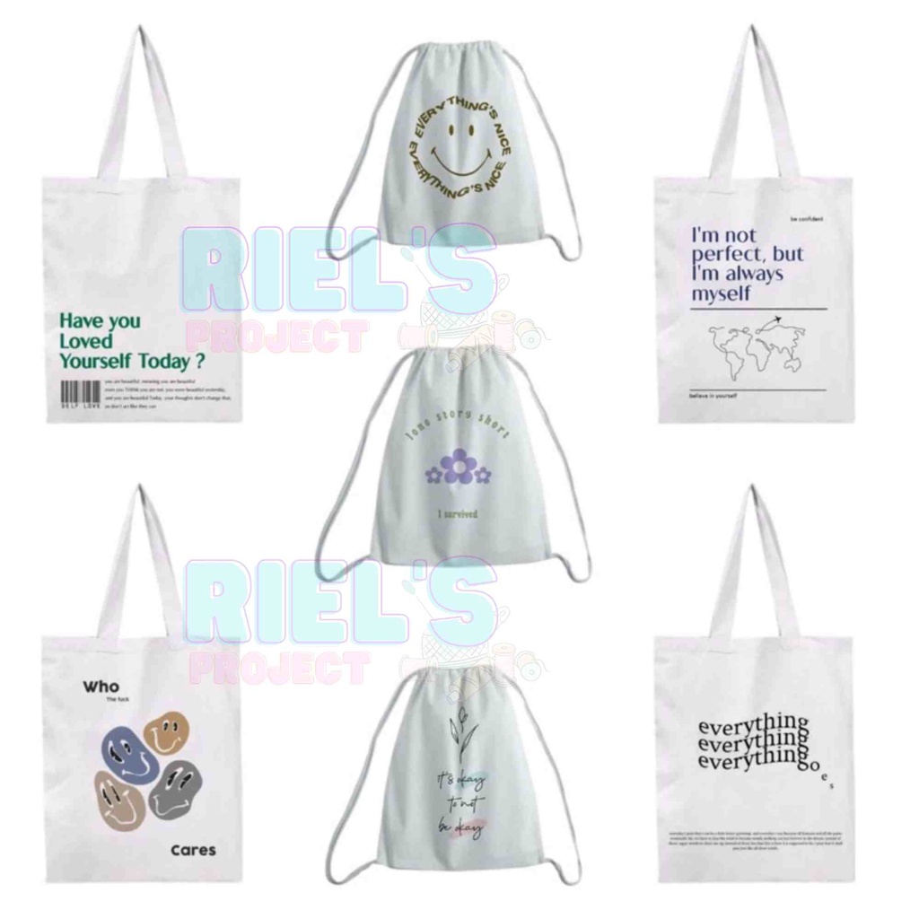 Tote Bag atau String Bag aesthetic ukuran 30*40 printing sublime