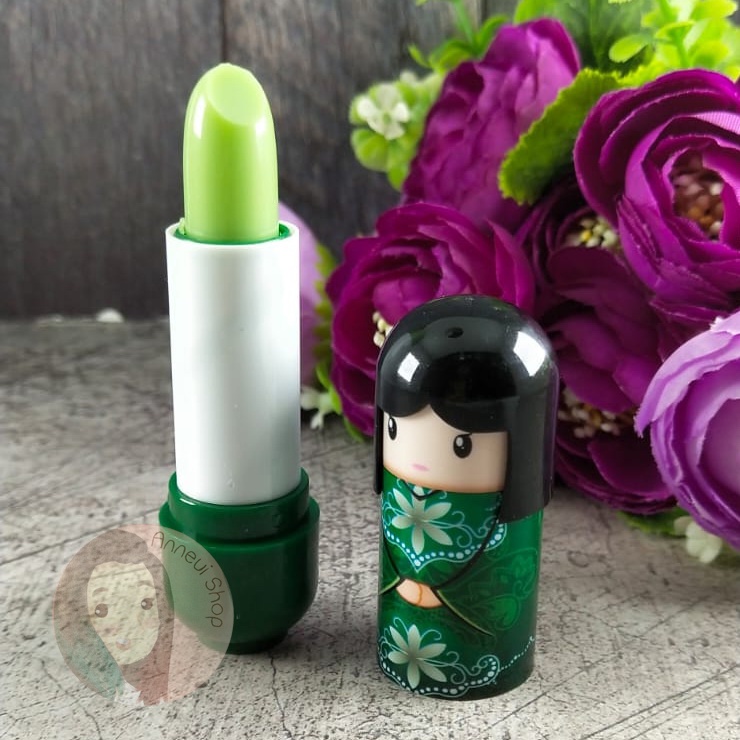 [BPOM] Kimono Doll Temperature Lipbalm Loves Me Pelembab Bibir Cute Imut Kiyowo Anak Dewasa Boneka Jepang Berubah Warna Pemerah Alami Bibir