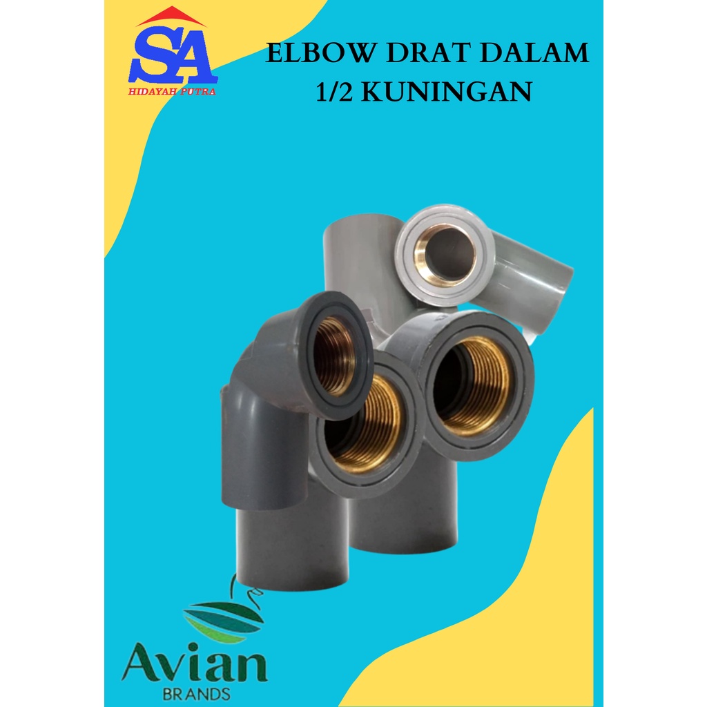 POWER KENI DRAT DERAT DALAM 1/2" INCH KUNINGAN / ELBOW DRAT DALAM 1/2 KUNINGAN