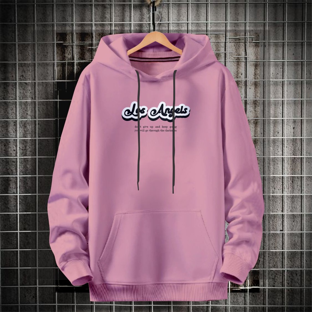 Sweater hoodie kekinian pria wanita motif LOS ANGLES / hoodie kekinian Pria terbaru