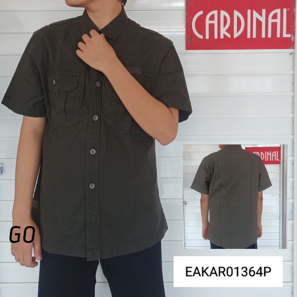 gof CARDINAL KEMEJA FORMAL POLOS PENDEK Semi Regular Pakaian Atasan Kemeja Distro Pria Hem Reguler