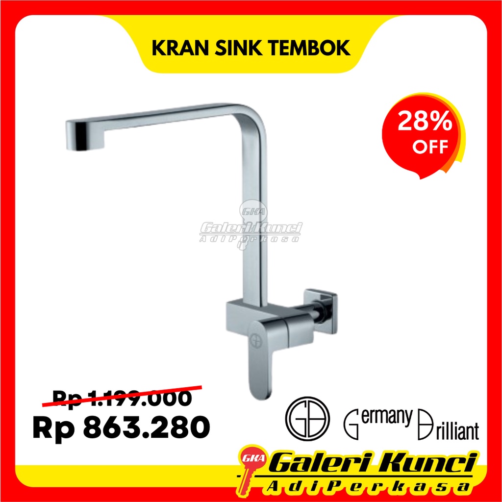 Kran Sink Tembok Germany Brilliant GBV7004 Keran Sink