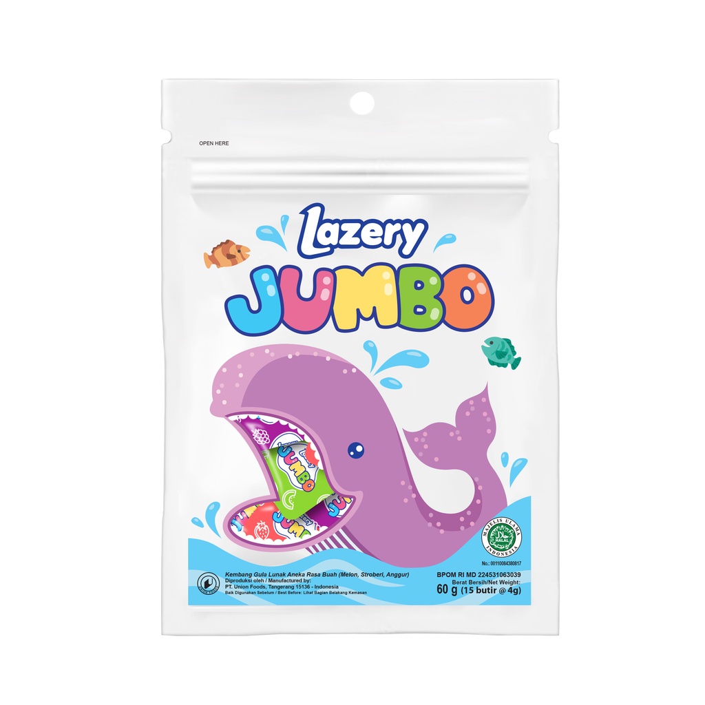 

Lazery Jumbo Permen Lunak Rasa Aneka Buah 60gr