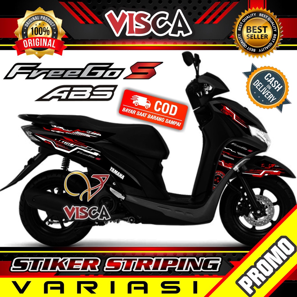 Stiker Striping Yamaha Freego Variasi Hitech