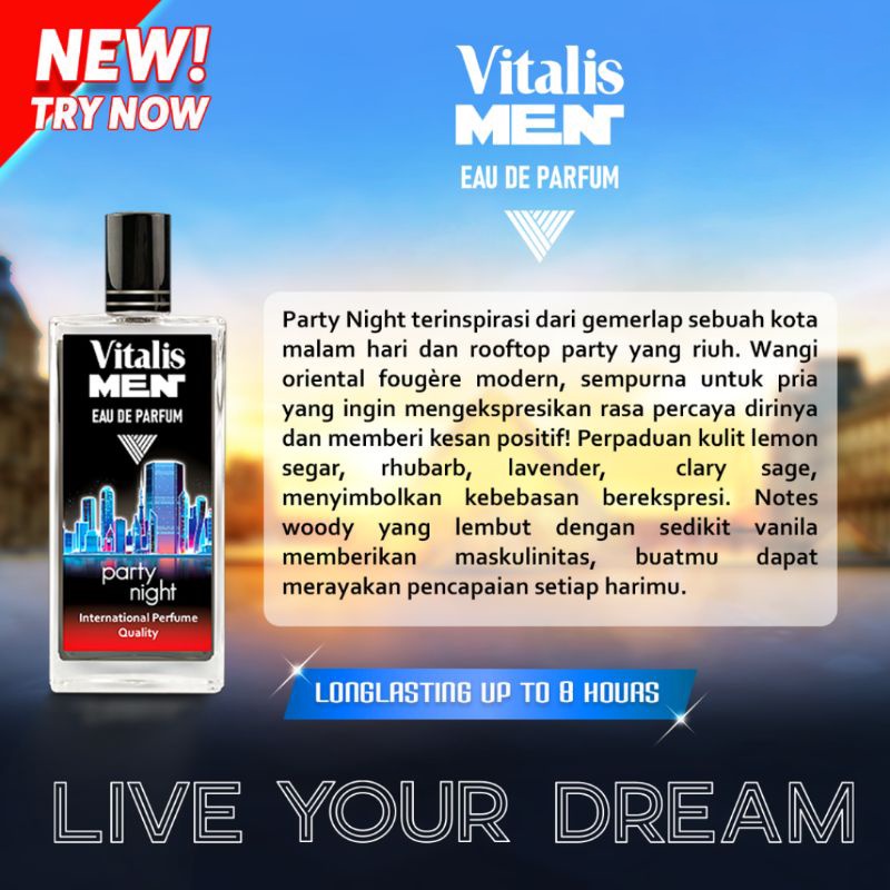 Ningrum - Vitalis Men Eau de Parfum 100ml | Vitalis Men EDP 100ml | Morning Run | Party Night | Sunset Drive | 7610