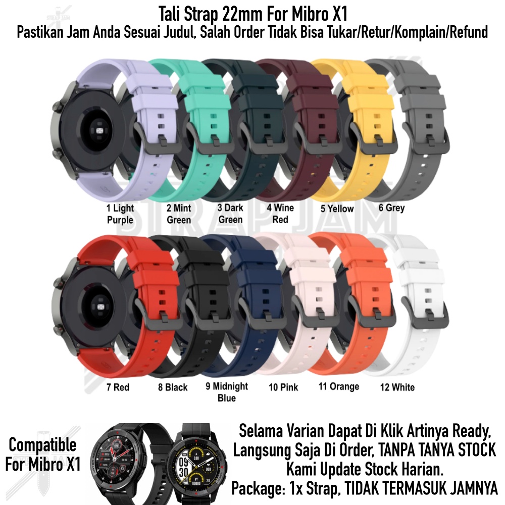 T2P Strap 22mm Untuk Smartwatch Mibro X1 - Tali Jam Tangan Pin Quick Release