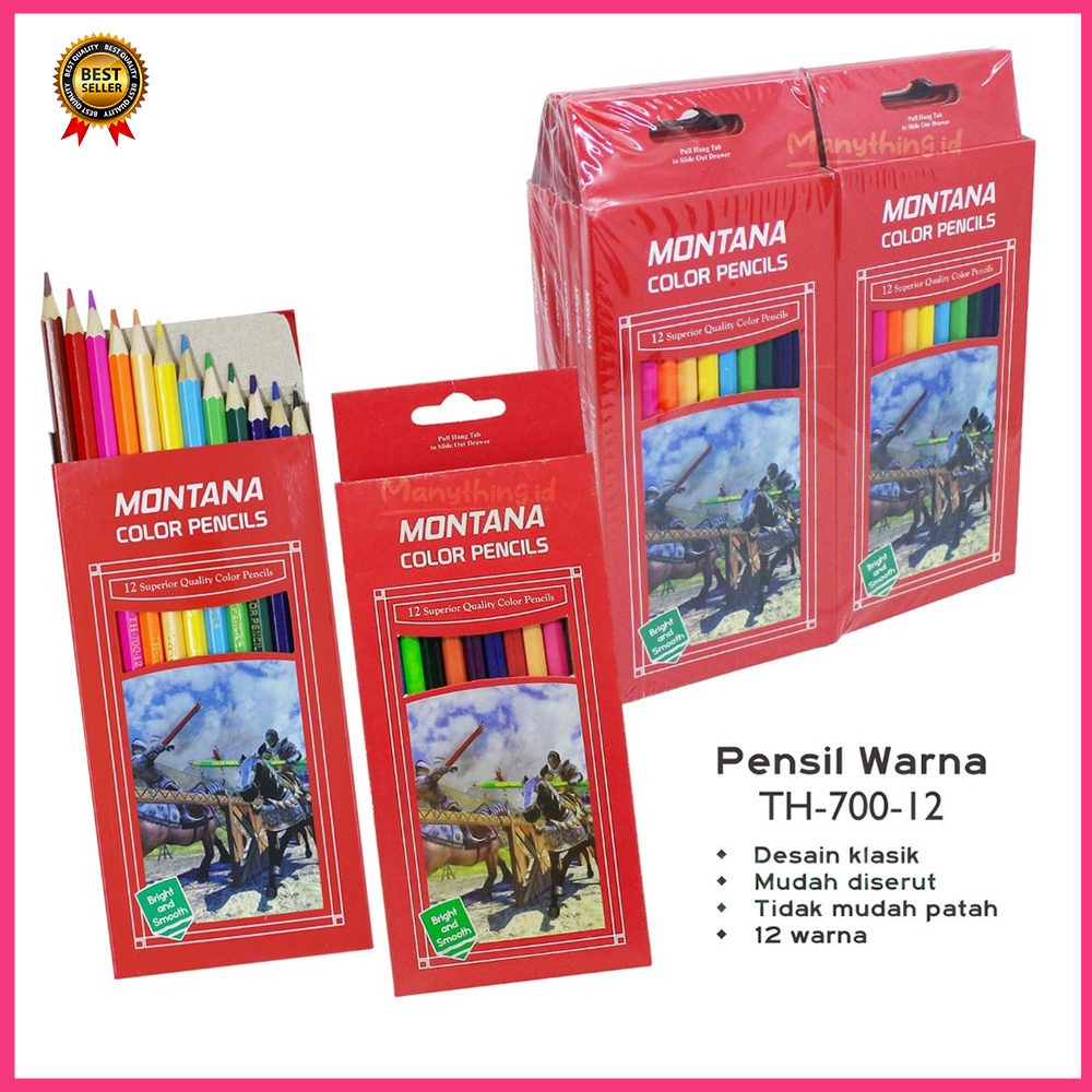 (MANYTHING) Pensil warna anak / Pensil warna 12 pcs / Pensil warna BESAR cocok utk hadiah goody bag dan pesta pernikahan