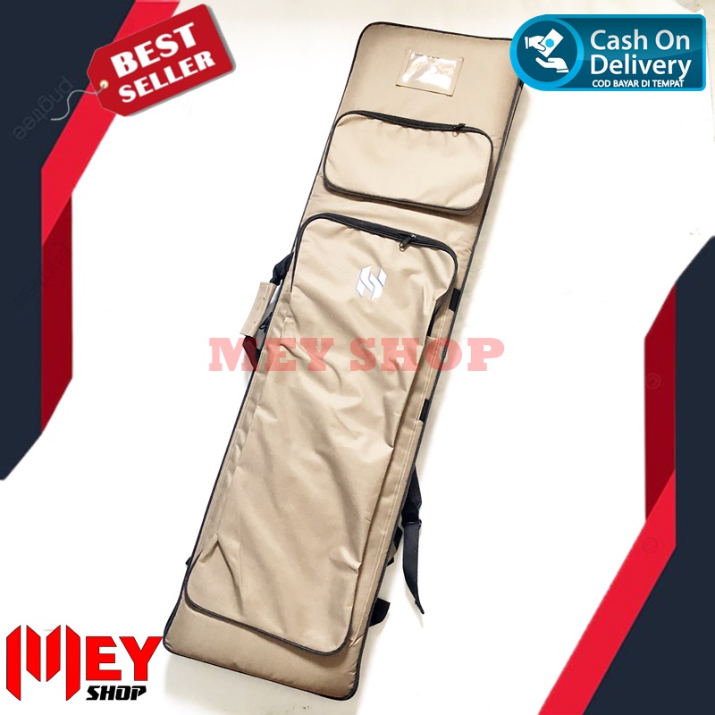 TAS KOTAK HUNTERS BUSA TEBAL DAN POMPA PCP 120CM HITAM DAN CREAM TERBARU